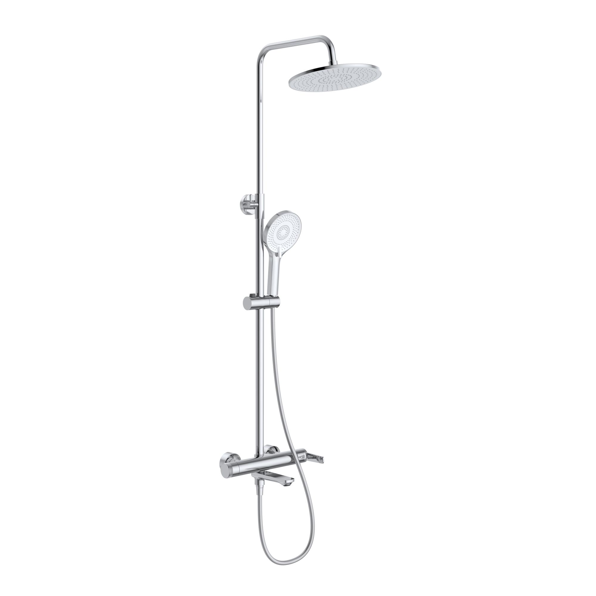 LUX-CVD-01 Душевая стойка со смесителем и изливом, хром - Gidratop.ru изображение