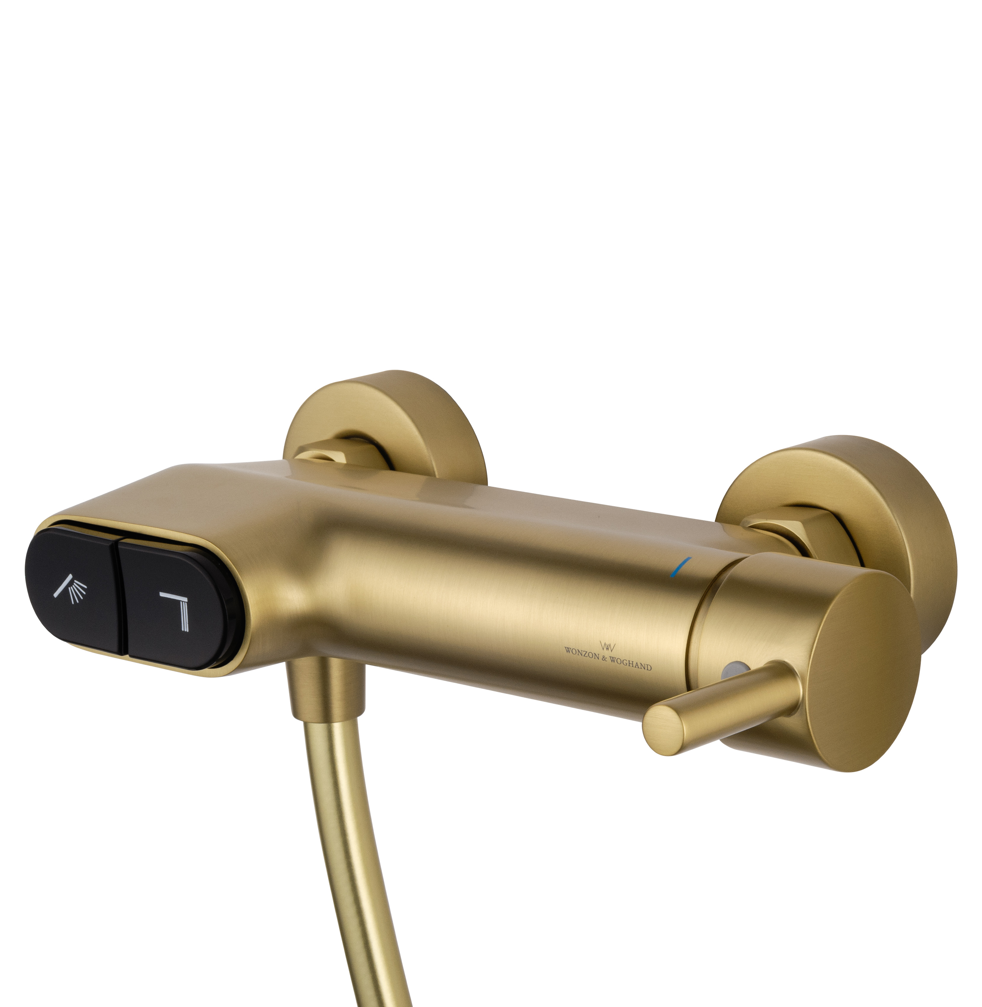 Смеситель для душа с встроенным изливом WONZON & WOGHAND MUSE Corno, Брашированное золото (WW-A30902-BG) - Gidratop.ru изображение