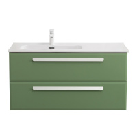 ECO-CER-N База под раковину подвесная с двумя выкатными ящиками, левосторонняя, фисташковый софт, 1000x457x500, ECO-CER-N-1000-2C-SO-PS-P-L - Gidratop.ru изображение
