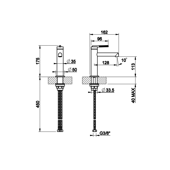 Gessi Ingranaggio смеситель для раковины без донного клапана, с соединительными шлангами, цвет: хром - Gidratop.ru изображение