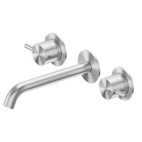 Смеситель ABBER Wasser Kreis 316 AF81123BST-L для раковины скрытого монтажа, сталь брашированная