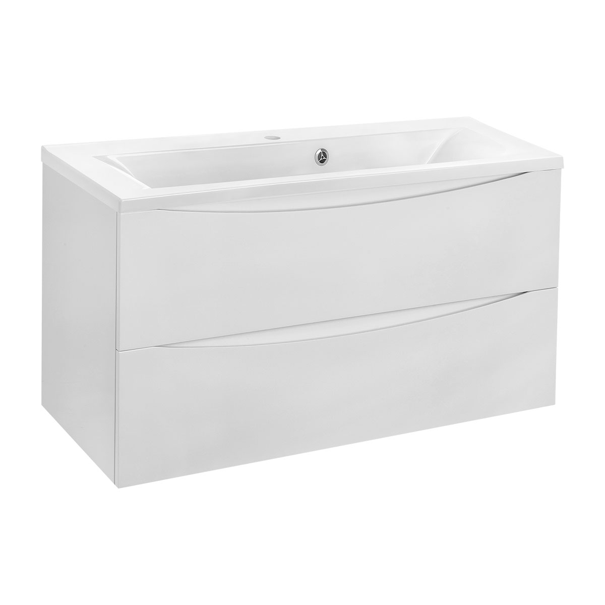 База под раковину Mia 900 подвесная, 2 выкатных ящика soft close, G.White - Gidratop.ru изображение