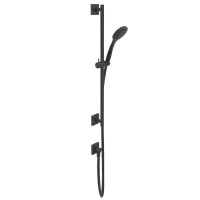 GESSI Rilievo штанга в комплекте с душевой лейкой, шланг 1,50 м, вывод воды из стены, цвет: nero XL - Gidratop.ru изображение