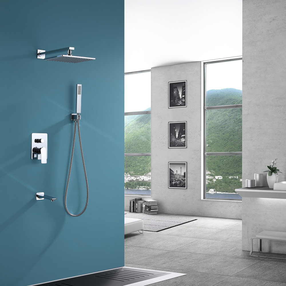 Душевая система ABBER Weiss Insel AF8017 скрытого монтажа с изливом, хром - Gidratop.ru изображение