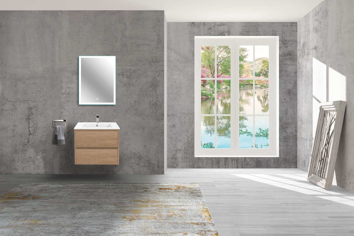 База под раковину Gio 600 подвесная, 2 выкатных ящика soft-close, N.Oak - Gidratop.ru изображение