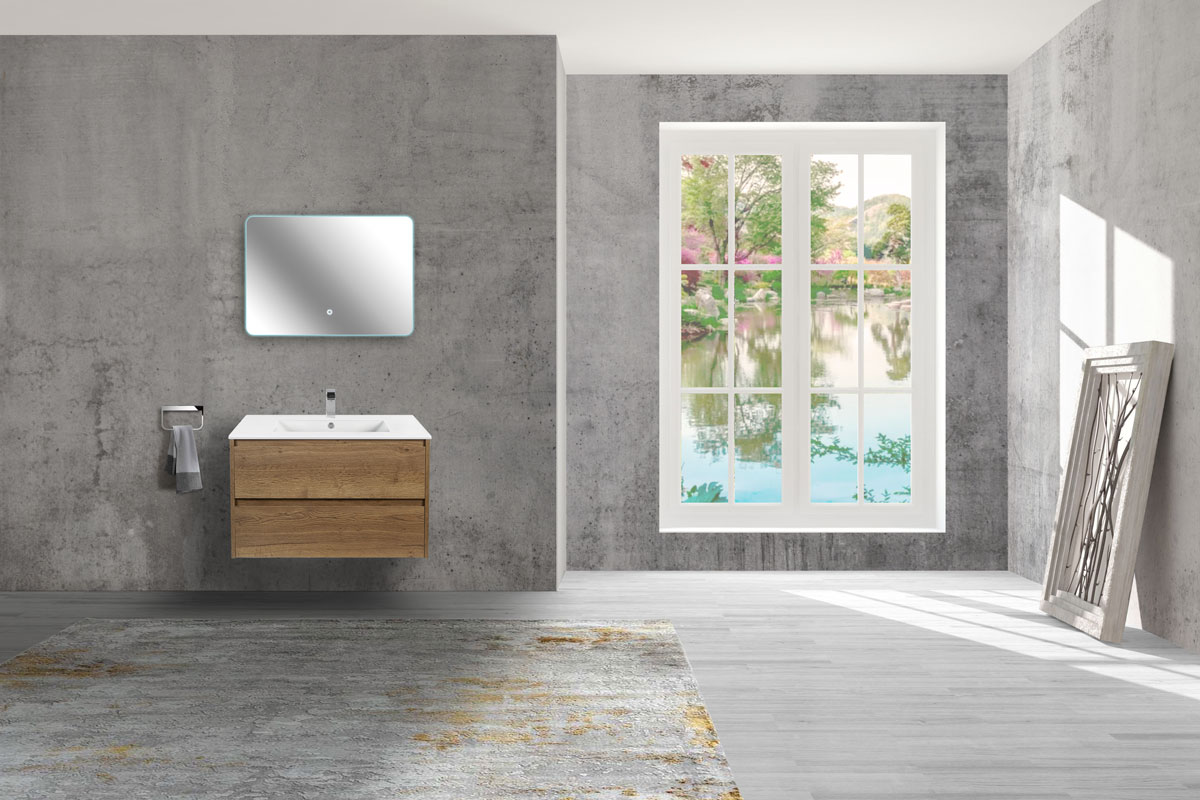 База под раковину Gio 800 подвесная, 2 выкатных ящика soft-close, T.Oak - Gidratop.ru изображение