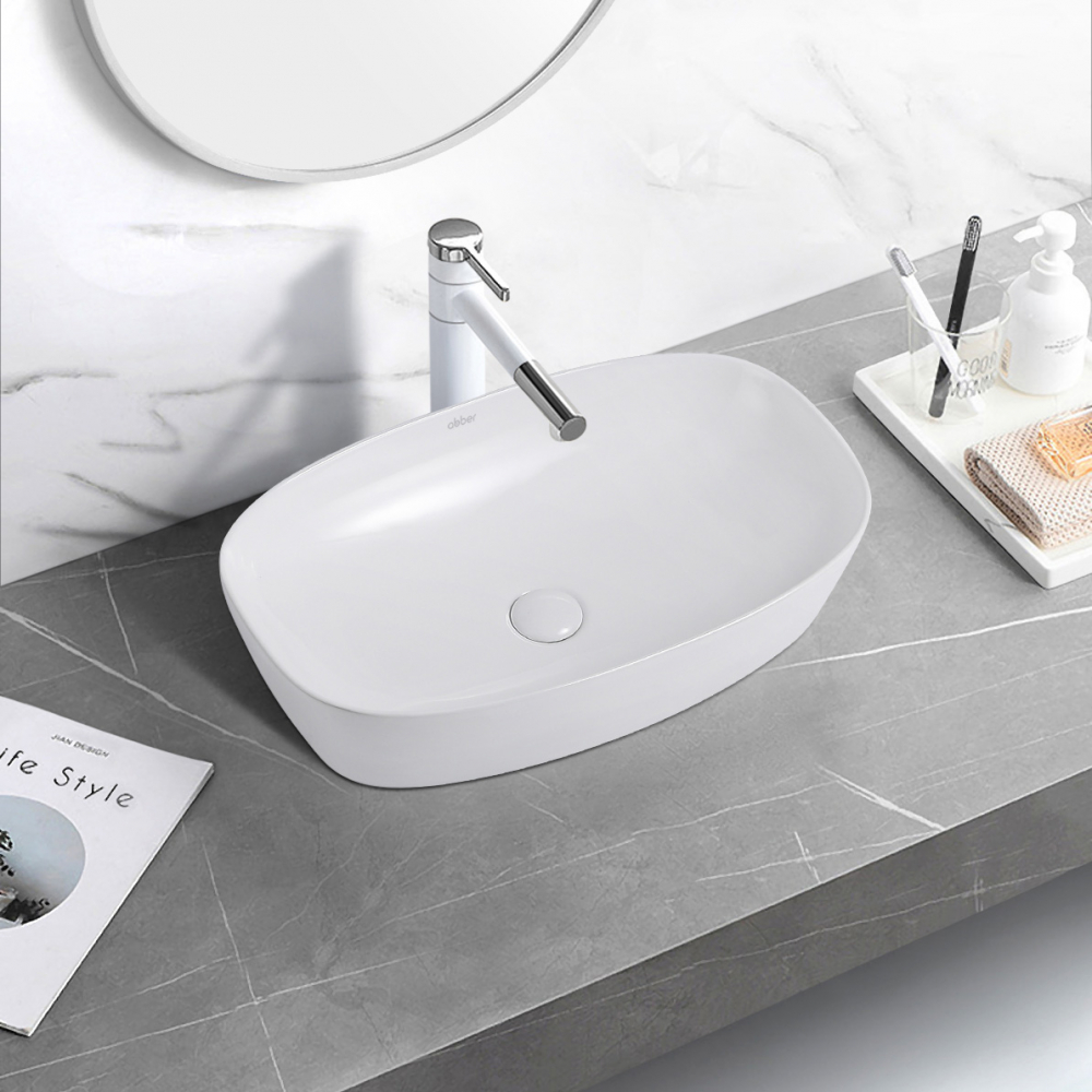 Раковина накладная ABBER Rechteck AC2206 белая - Gidratop.ru изображение