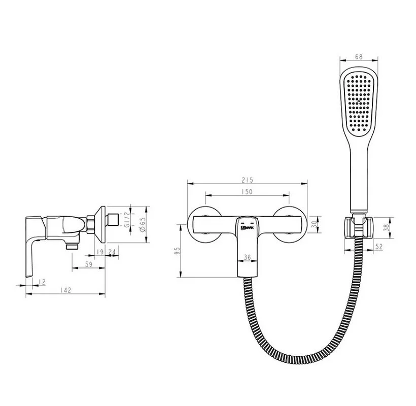 Смеситель Lemark Ursus LM7203BL для душа, цвет черный - Gidratop.ru изображение