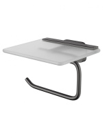 Держатель для туалетной бумаги с полкой WONZON & WOGHAND GRAFFITY, Темный графит (WW-9326) - Gidratop.ru изображение