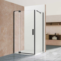 Душевой уголок Extra VSR-1E101110CLB, 1000/1100*1000, черный, стекло прозрачное - Gidratop.ru изображение