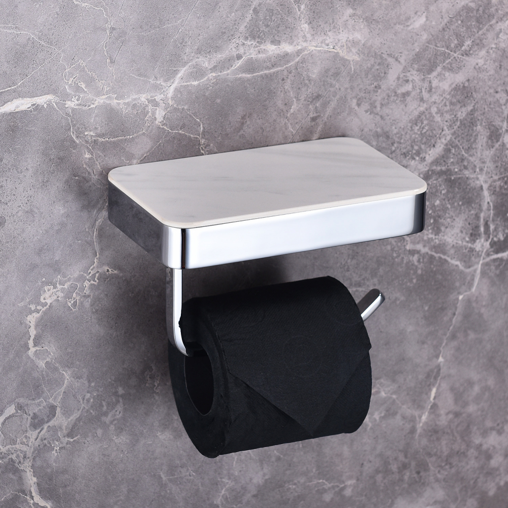 Бумагодержатель с полкой для телефона ABBER Westen AA1730 хром - Gidratop.ru изображение