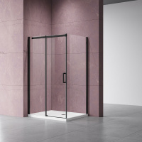 Душевой уголок Dice VSR-4D8014CLB, 1400*800, черный, стекло прозрачное - Gidratop.ru изображение