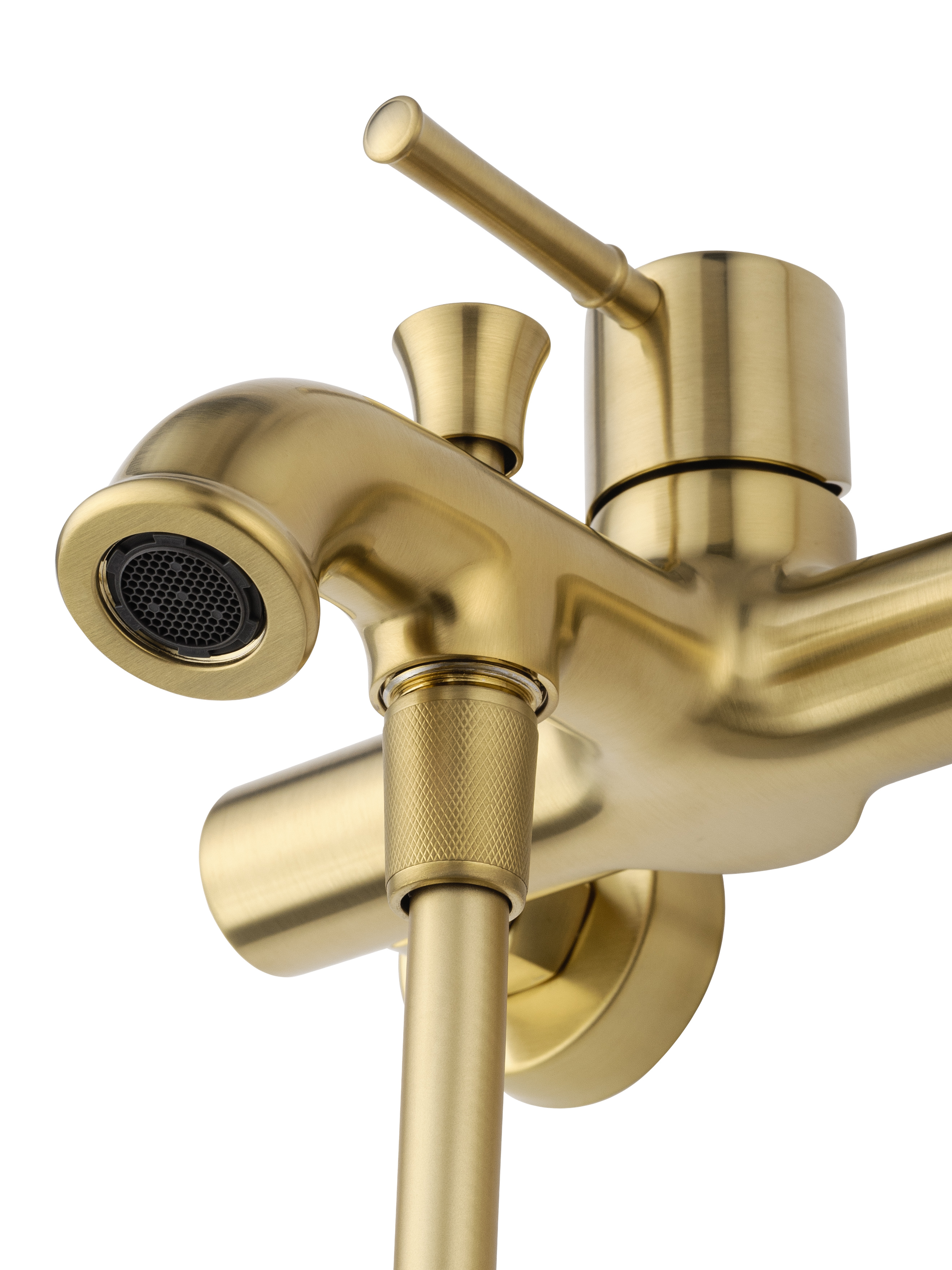 Смеситель для ванны с душем WONZON & WOGHAND TOR, Брашированное золото (WW-88037073-BG) - Gidratop.ru изображение