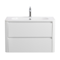 RELAX База под раковину подвесная с двумя выкатными ящиками, Bianco Lucido, 796x478x500, RELAX-800-2C-SO-BL - Gidratop.ru изображение