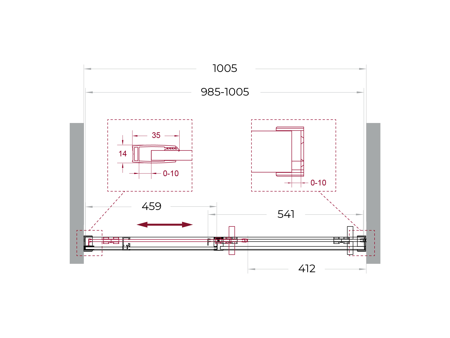 Душевая дверь BelBagno SOFT_CLOSE-1-BF-1-100-C-GM - Gidratop.ru изображение