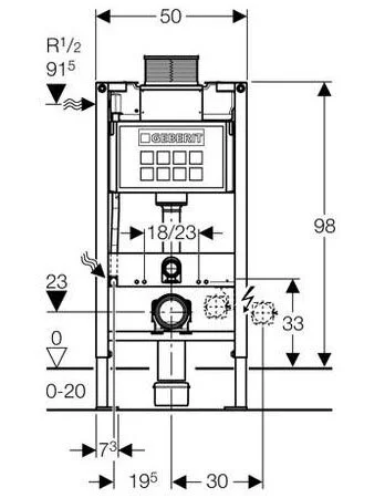 Монтажный элемент Geberit Duofix UP200 111.290.00.1 для унитаза, 98 см - Gidratop.ru изображение