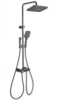 Душевая система с термостатом WONZON & WOGHAND MUSE Corno, Темный графит (WW-B3112-BGG) - Gidratop.ru изображение