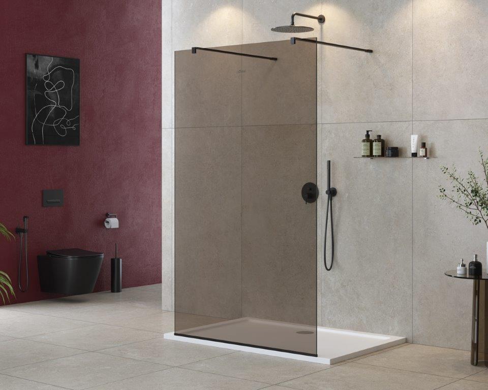 душевая перегородка CEZARES LIBERTA-L-2-120-120-BR-NERO - Gidratop.ru изображение