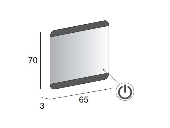Зеркало со встроенной LED подсветкой touch system 45004, 65x70 - Gidratop.ru изображение