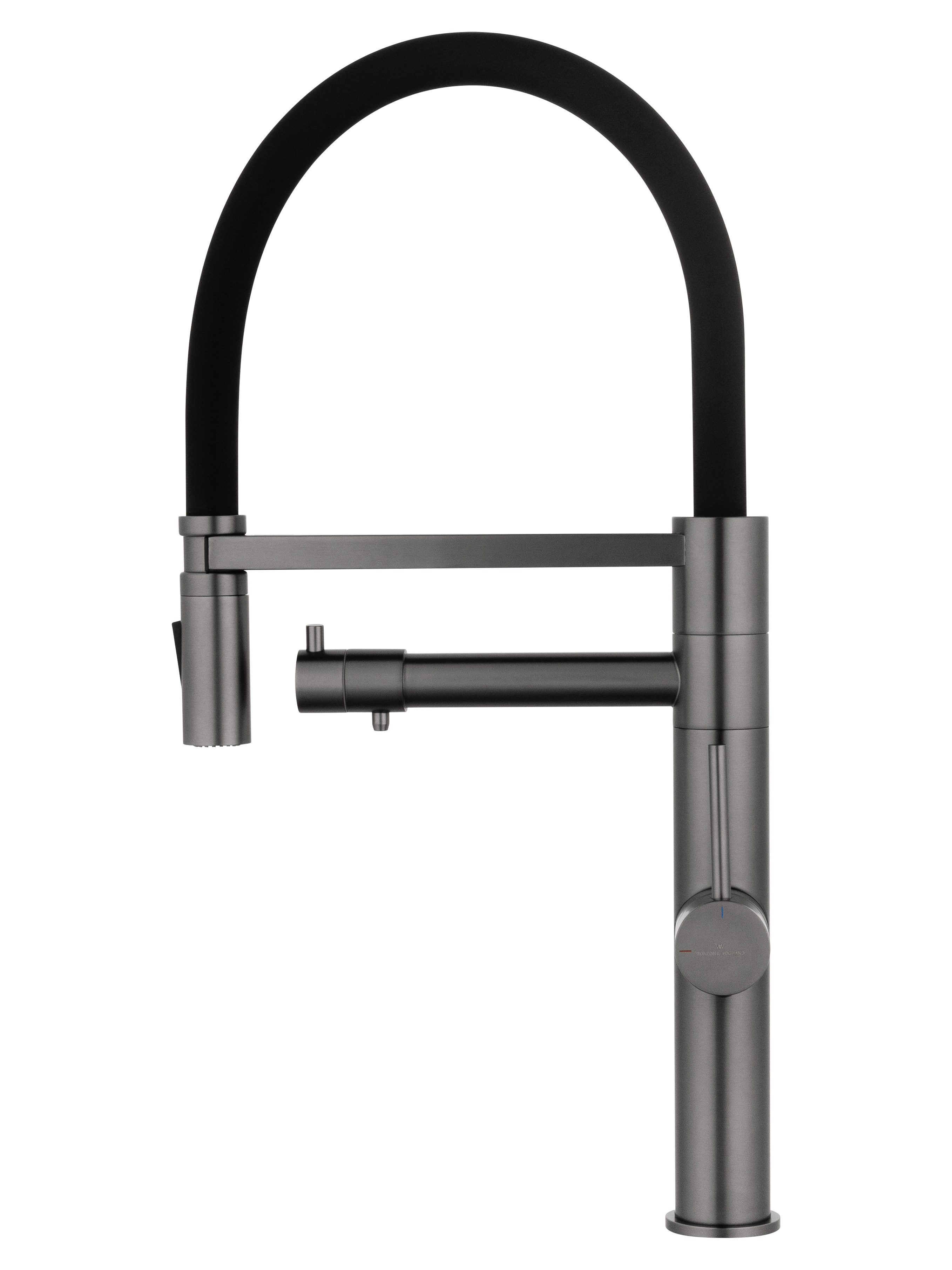 Смеситель для кухни с гибким изливом и подключением фильтра WONZON & WOGHAND, Темный графит (WW-88458007-BGM) - Gidratop.ru изображение