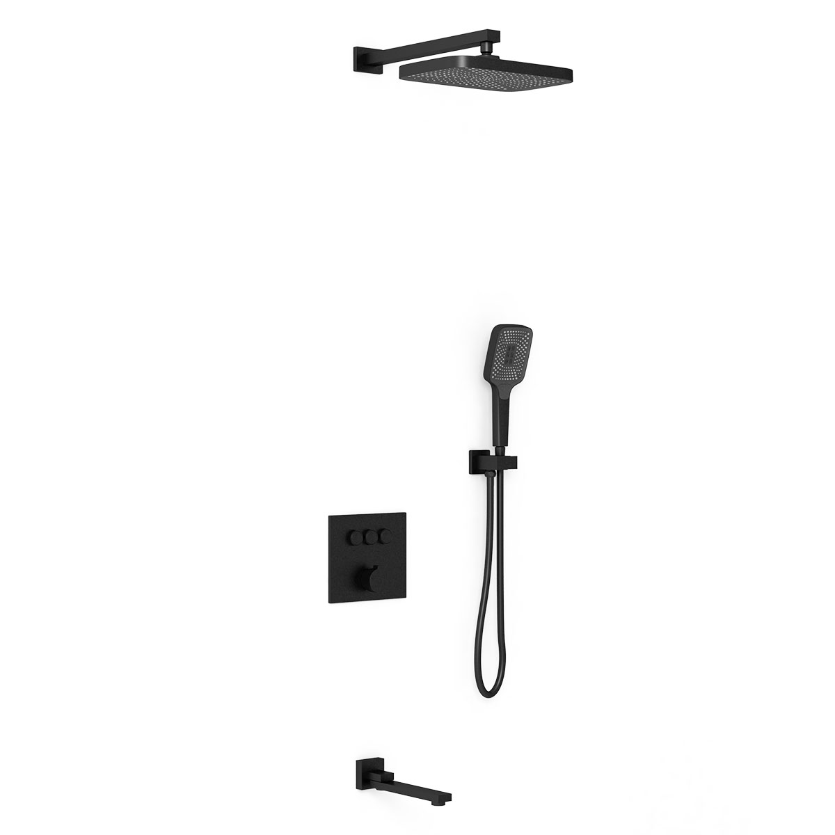Душевой комплект VSFW-4311MB встраиваемый, 3 режима, черный - Gidratop.ru изображение