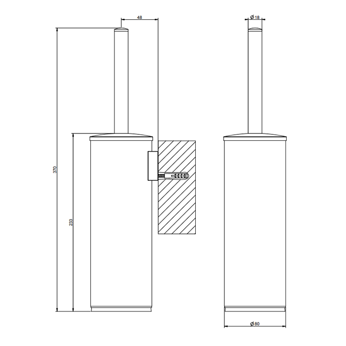 GESSI Rilievo ершик настенный, цвет: nero XL - Gidratop.ru изображение