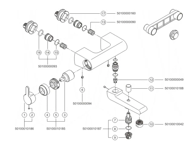 Смеситель Keuco Elegance New 51620 010100 для ванны - Gidratop.ru изображение