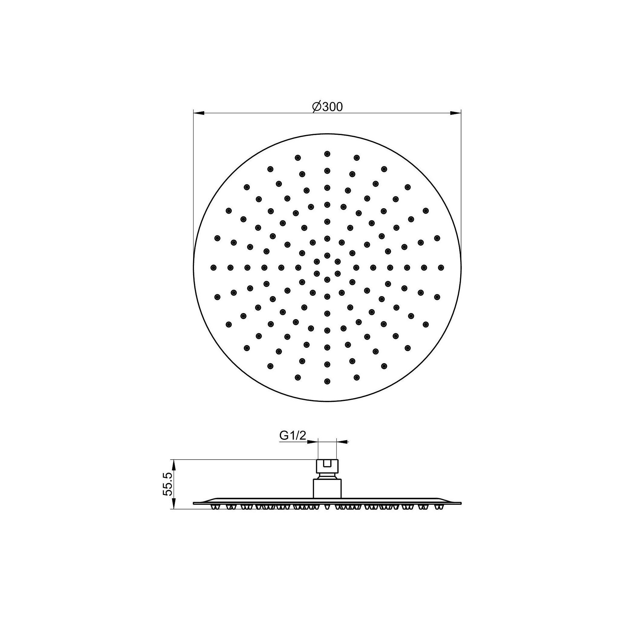 Верхний душ WONZON & WOGHAND, Брашированный никель (WW-88DP04-BN) - Gidratop.ru изображение
