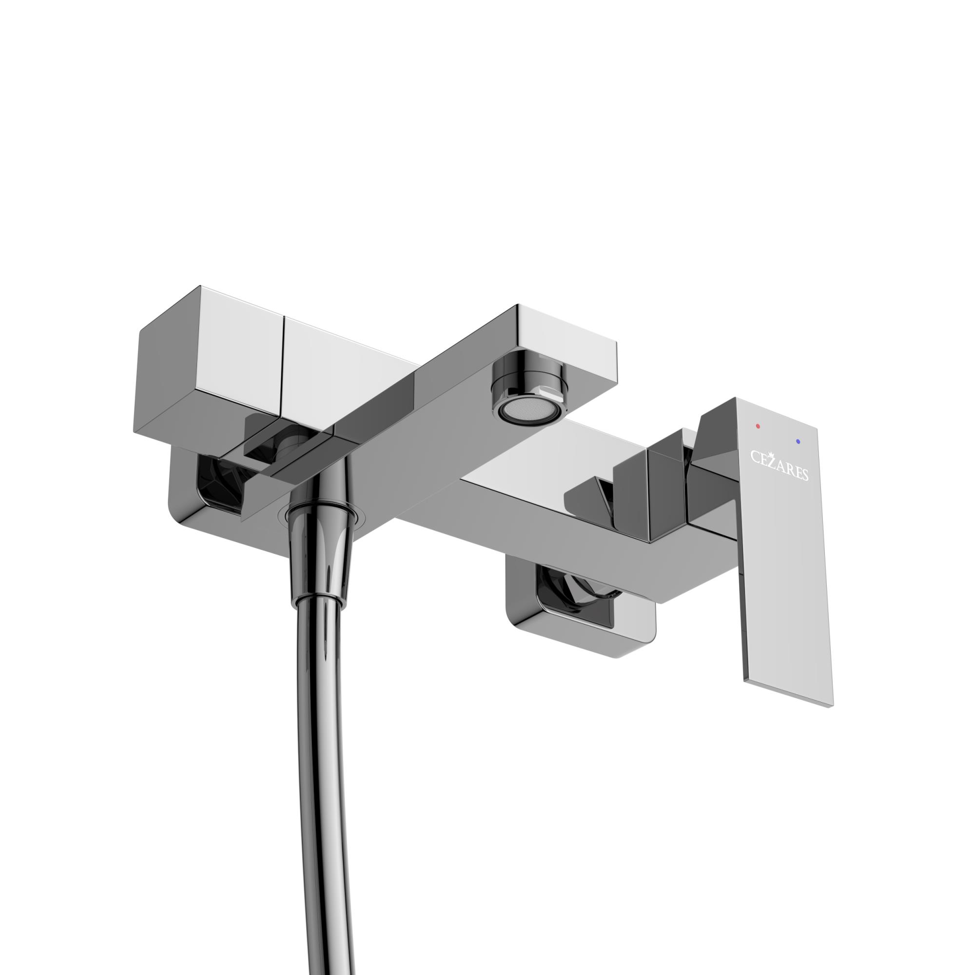 SLIDER-VD-01 Смеситель для ванны и душа однорычажный в комплекте с ручным душем, шлангом и держателем, хром - Gidratop.ru изображение