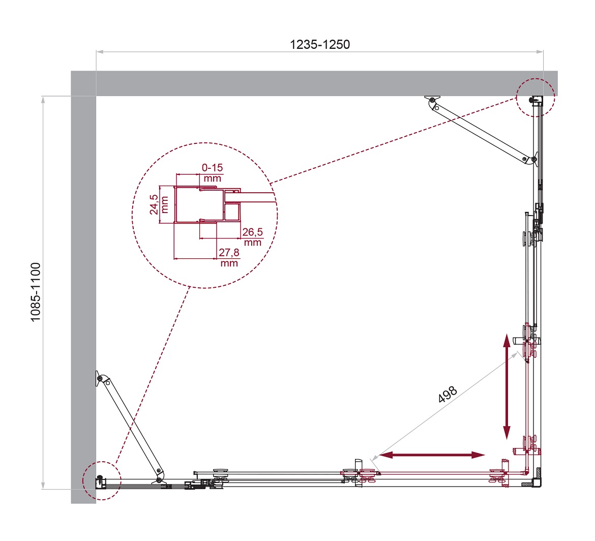 Душевой уголок BelBagno LUCE-AH-22-125/110-C-Cr - Gidratop.ru изображение