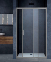 Душевая дверь Alpha VDS-3AL120CLGM, 1200, вороненая сталь, стекло прозрачное
