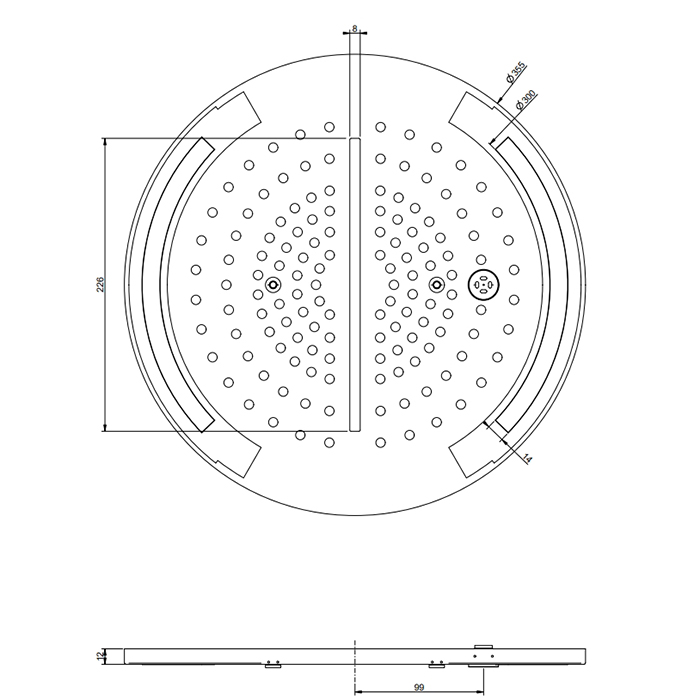 Gessi Colour накладная панель с подсветкой Oslash;350, цвет White CN - Gidratop.ru изображение