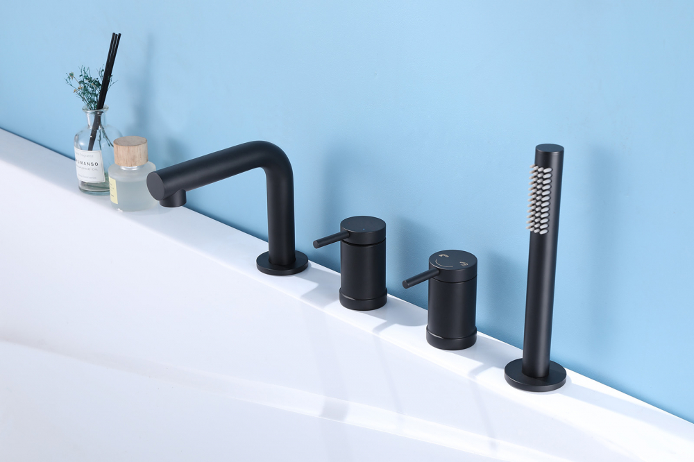 Смеситель ABBER Emotion AF8813B на борт ванны, черный матовый - Gidratop.ru изображение