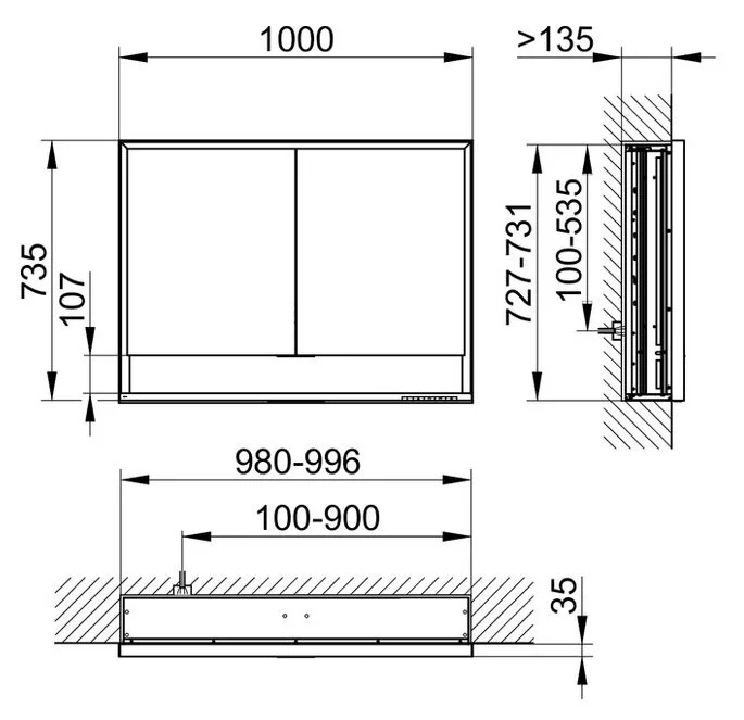 Зеркальный шкаф Keuco Royal Lumos 100 см с подсветкой, 14314171301 - Gidratop.ru изображение