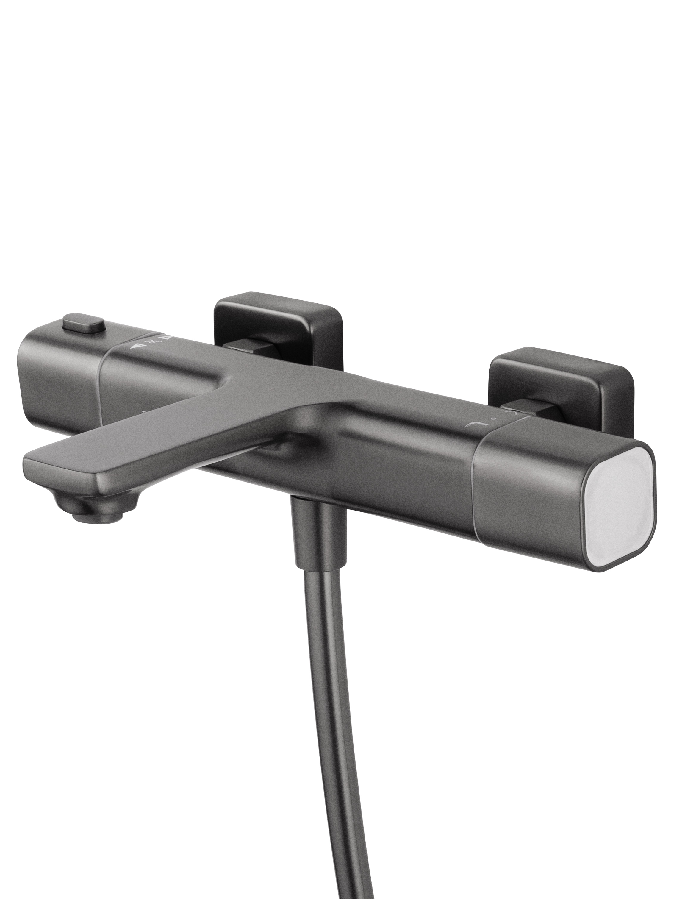 Смеситель для ванны с душевым гарнитуром и термостатом WONZON & WOGHAND SOLID, Темный графит (WW-C2011-A-BGG) - Gidratop.ru изображение