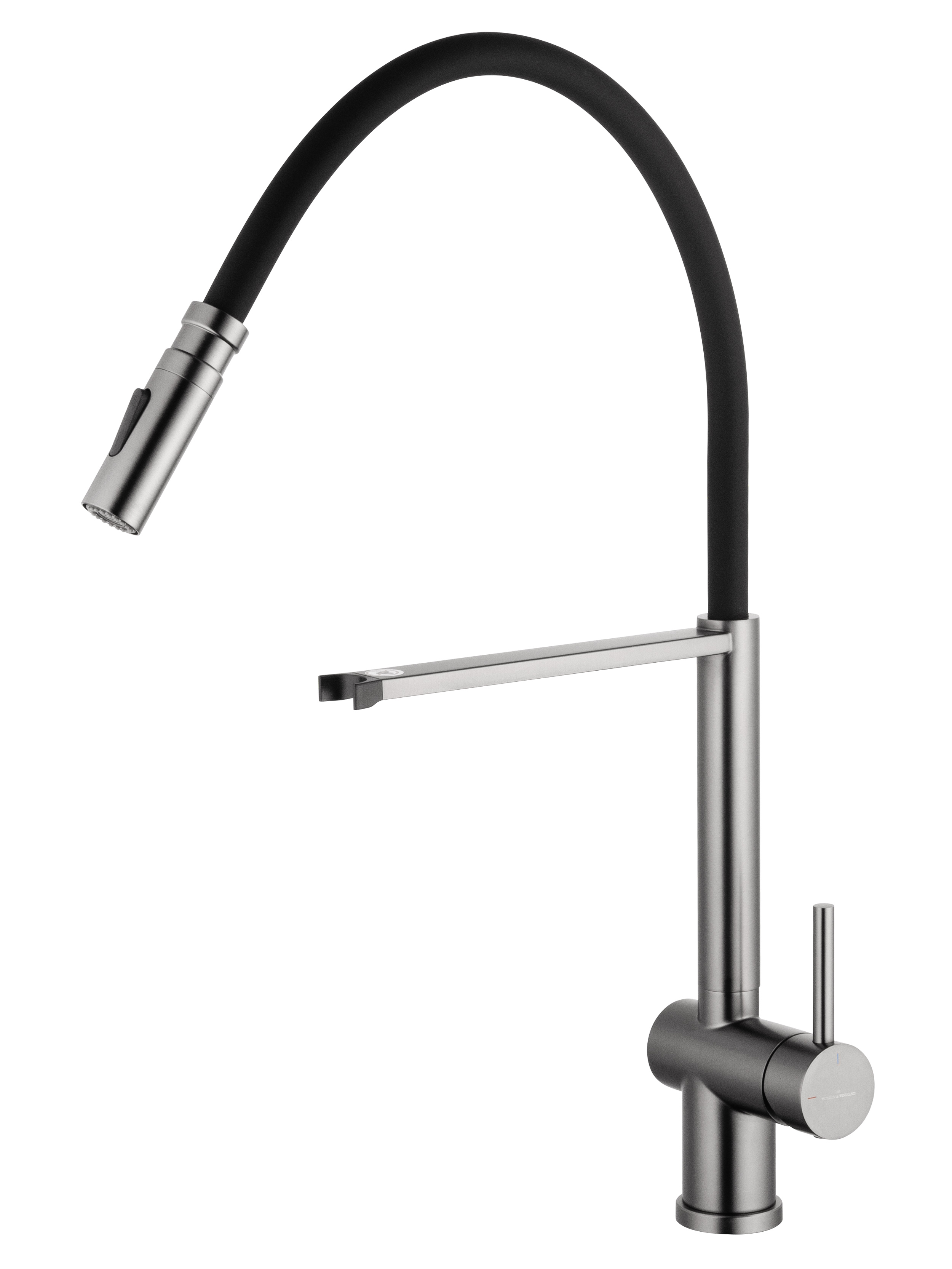 Смеситель для кухни с гибким изливом WONZON & WOGHAND, Темный графит (WW-88438003-BGM) - Gidratop.ru изображение