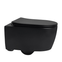 Унитаз ABBER Bequem AC1104MB подвесной черный матовый, безободковый - Gidratop.ru изображение