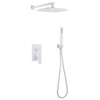 Душевая система ABBER Weiss Insel AF8018FW скрытого монтажа без излива, белый матовый - Gidratop.ru изображение