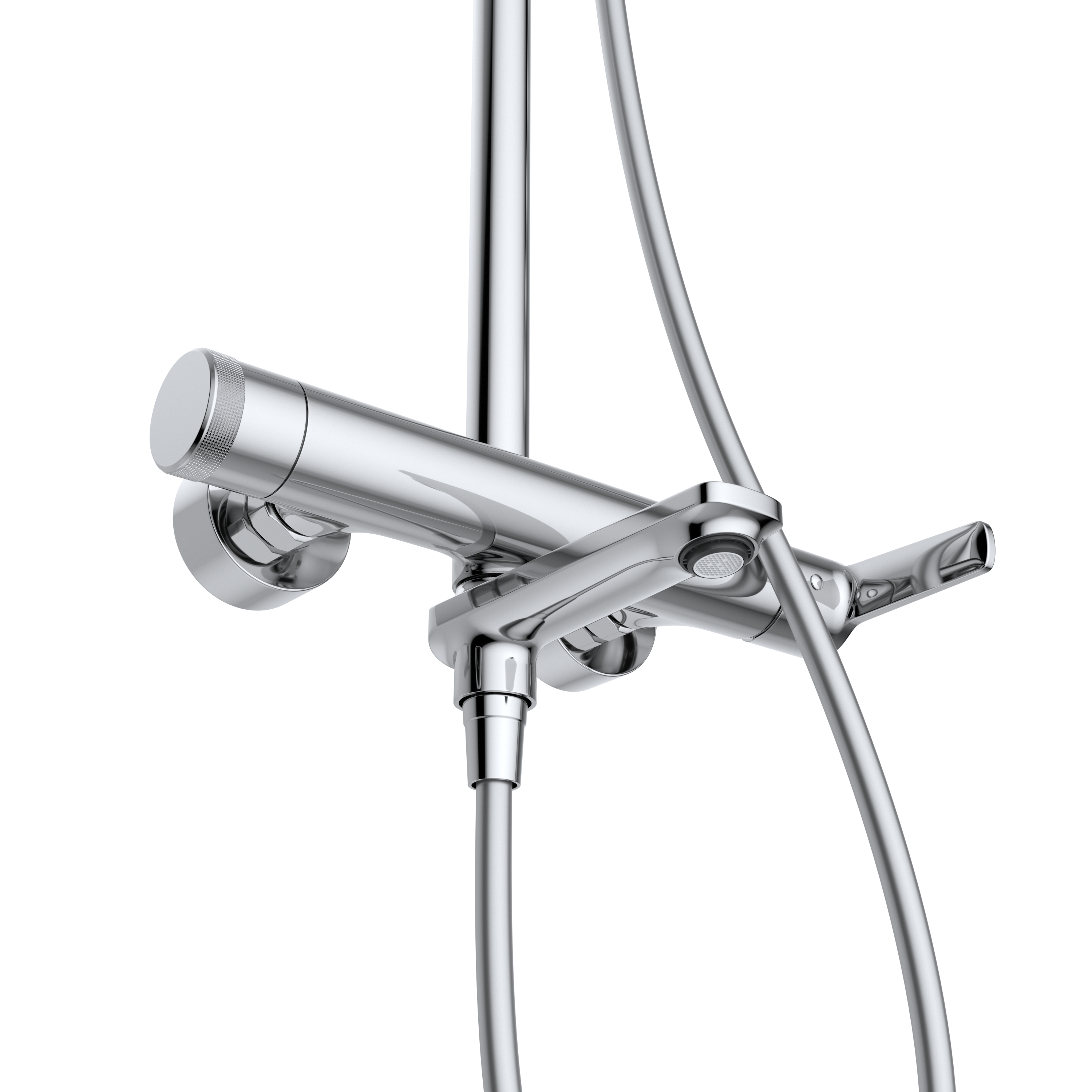 LUX-CVD-01 Душевая стойка со смесителем и изливом, хром - Gidratop.ru изображение