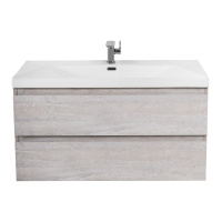 MOLVENO База под раковину подвесная с двумя выкатными ящиками, Legno Bianco, 900x500x500, MOLVENO-90-2C-SO-LB