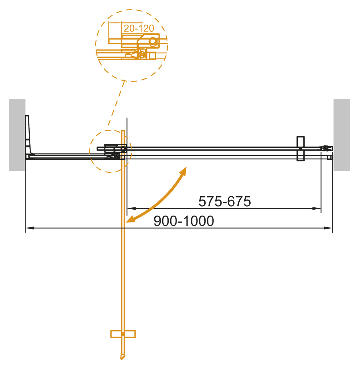 Душевая дверь в нишу CEZARES SLIDER-B-1-90/100-C-Cr - Gidratop.ru изображение