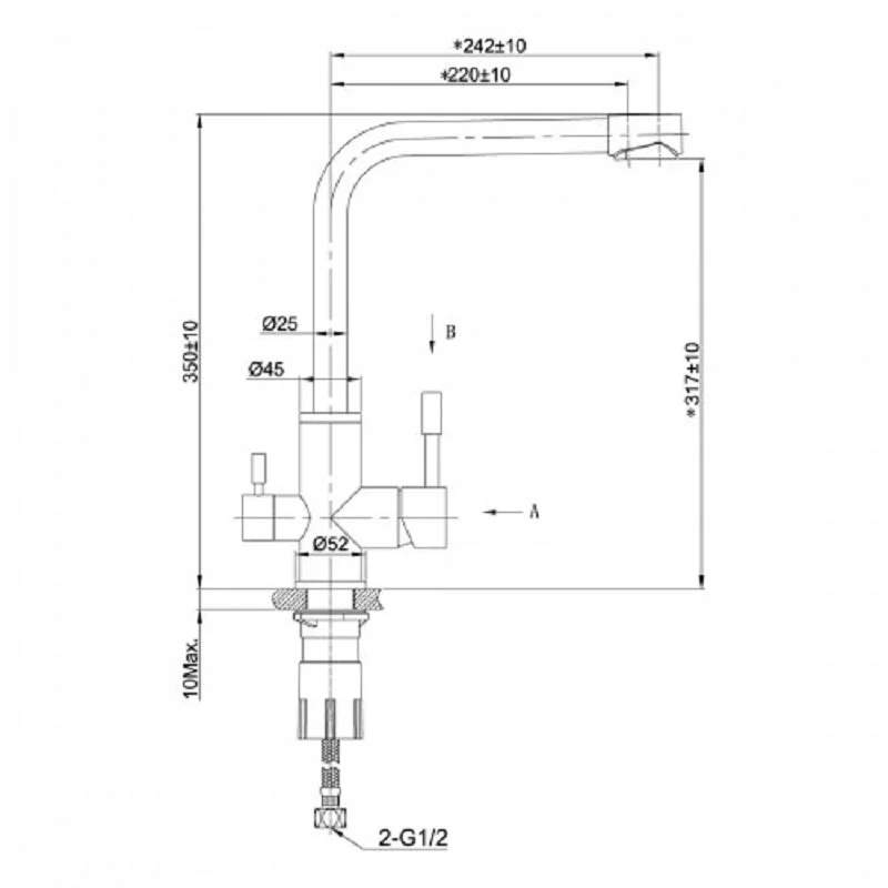 Смеситель Lemark Expert LM5061RGN для кухни с подключением к фильтру с питьевой водой, цвет розовое золото - Gidratop.ru изображение