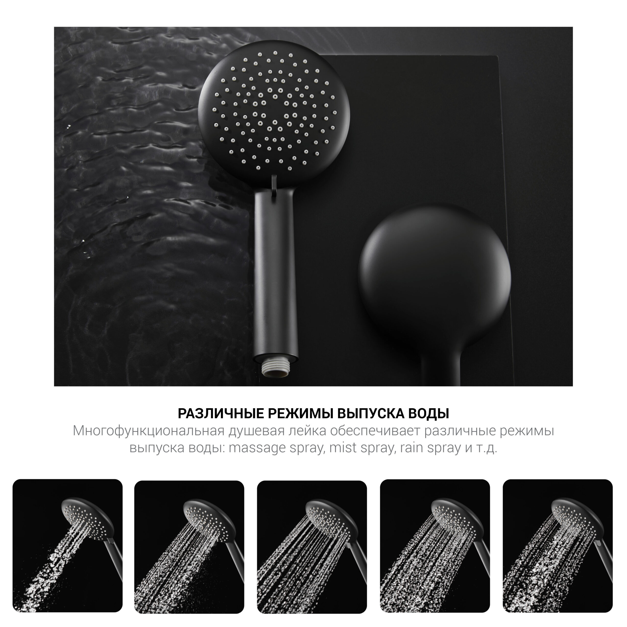 Душевая стойка Desire VSFS-1D1TGM термостатическая, вороненая сталь - Gidratop.ru изображение