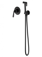 Смеситель с гигиеническим душем встраиваемый WONZON & WOGHAND STEAM, Черный матовый (WW- 88849008-MB) - Gidratop.ru изображение