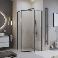 Душевой уголок BelBagno UNO-195-P-1-90-C-NERO - Gidratop.ru изображение