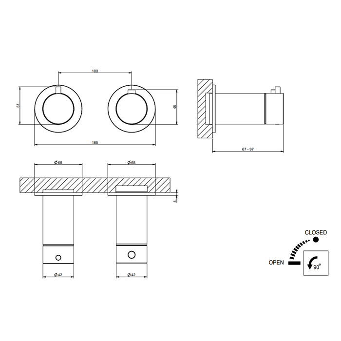 GESSI 316 внешняя часть термост. смесителя на 1 позицию, Steel Brushed - Gidratop.ru изображение
