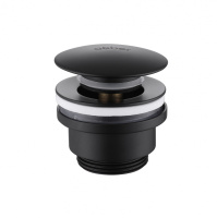 Донный клапан ABBER AF0011B без перелива, клик-клак, черный матовый - Gidratop.ru изображение