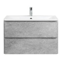 ALBANO База под раковину подвесная с двумя выкатными ящиками, Cemento Verona Grigio, 1000x450x500, ALBANO-1000-2C-SO-CVG - Gidratop.ru изображение