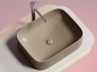Умывальник чаша накладная прямоугольная (цвет Капучино Матовый) Element 505x380x150мм - Gidratop.ru изображение