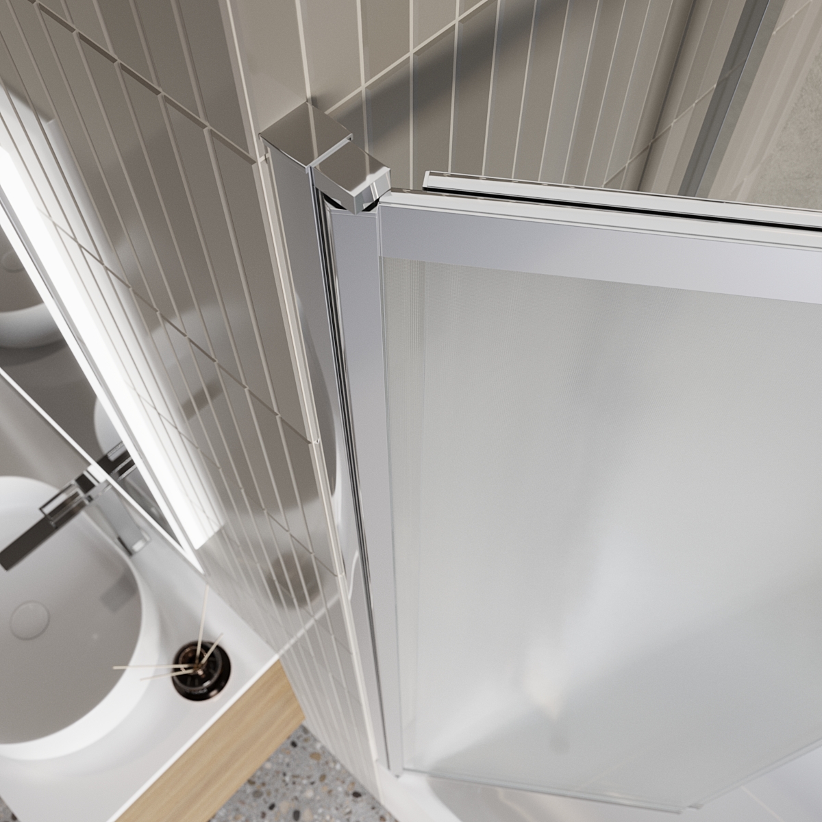 Душевая шторка на ванну BelBagno LUCE-VF-11-90/145-P-Cr - Gidratop.ru изображение
